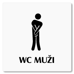 WC muži, 80x80mm, bílá, Nevada